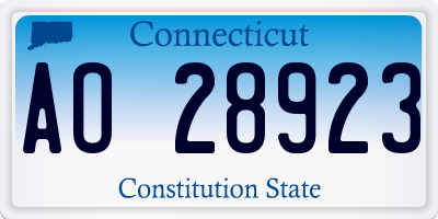 CT license plate AO28923