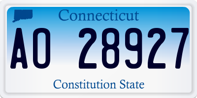 CT license plate AO28927