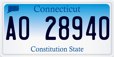 CT license plate AO28940