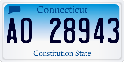 CT license plate AO28943