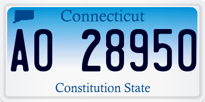 CT license plate AO28950