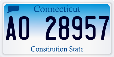 CT license plate AO28957