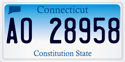 CT license plate AO28958
