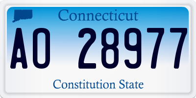 CT license plate AO28977