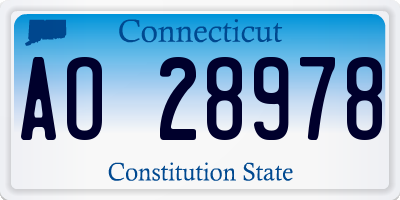 CT license plate AO28978