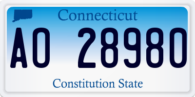 CT license plate AO28980