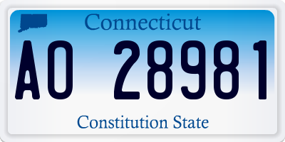 CT license plate AO28981