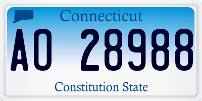 CT license plate AO28988
