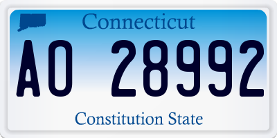CT license plate AO28992