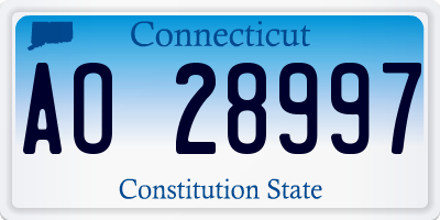 CT license plate AO28997