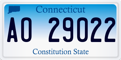 CT license plate AO29022