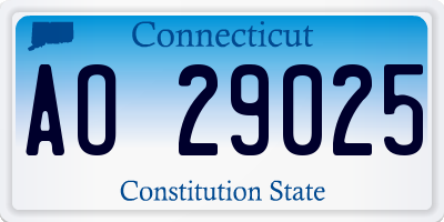 CT license plate AO29025