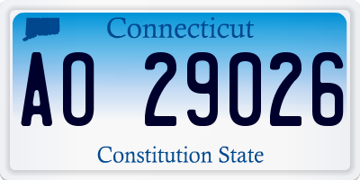 CT license plate AO29026