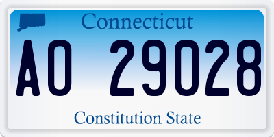 CT license plate AO29028