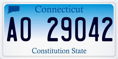 CT license plate AO29042
