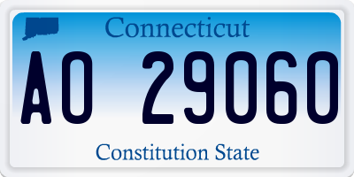 CT license plate AO29060