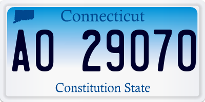 CT license plate AO29070