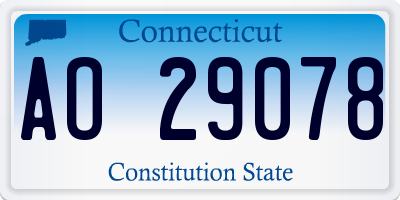 CT license plate AO29078