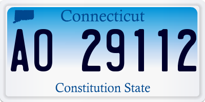 CT license plate AO29112