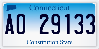 CT license plate AO29133