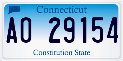 CT license plate AO29154
