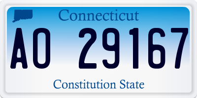 CT license plate AO29167