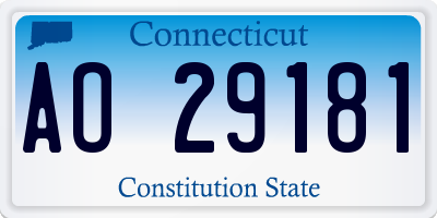 CT license plate AO29181