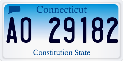 CT license plate AO29182