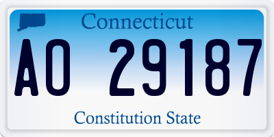 CT license plate AO29187