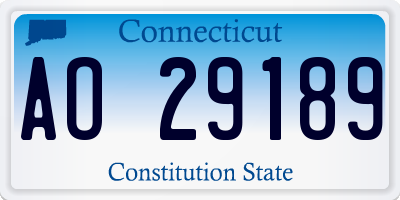 CT license plate AO29189
