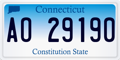CT license plate AO29190