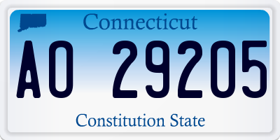 CT license plate AO29205