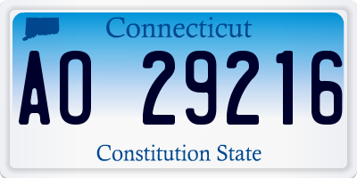 CT license plate AO29216