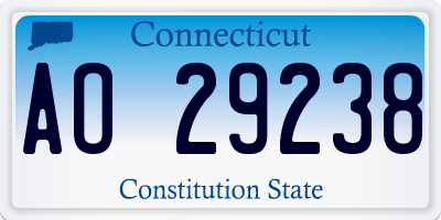 CT license plate AO29238