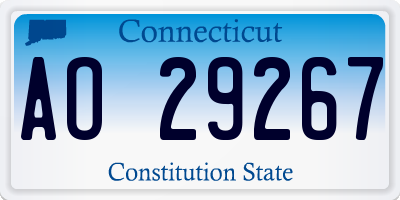 CT license plate AO29267