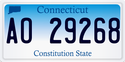 CT license plate AO29268