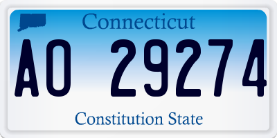 CT license plate AO29274
