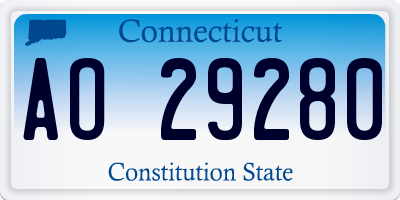 CT license plate AO29280