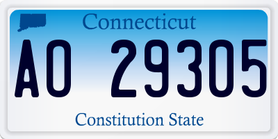 CT license plate AO29305