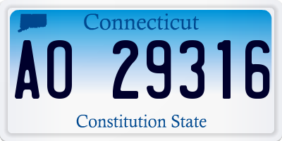 CT license plate AO29316