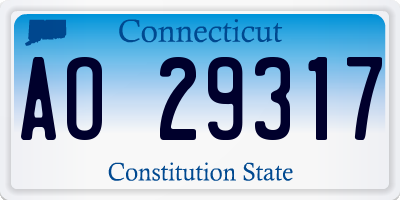 CT license plate AO29317