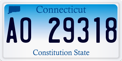 CT license plate AO29318