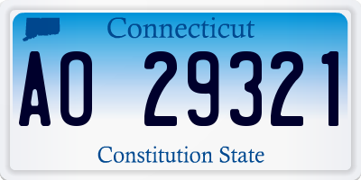 CT license plate AO29321