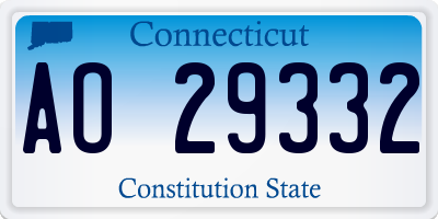 CT license plate AO29332