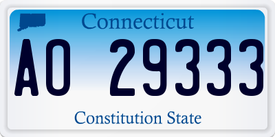 CT license plate AO29333