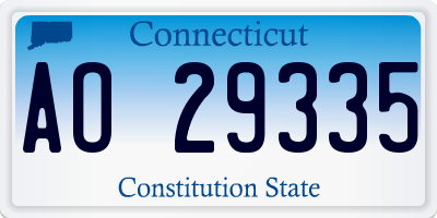 CT license plate AO29335