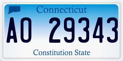 CT license plate AO29343