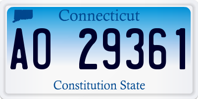 CT license plate AO29361