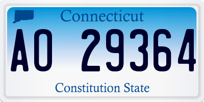 CT license plate AO29364