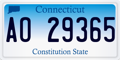 CT license plate AO29365